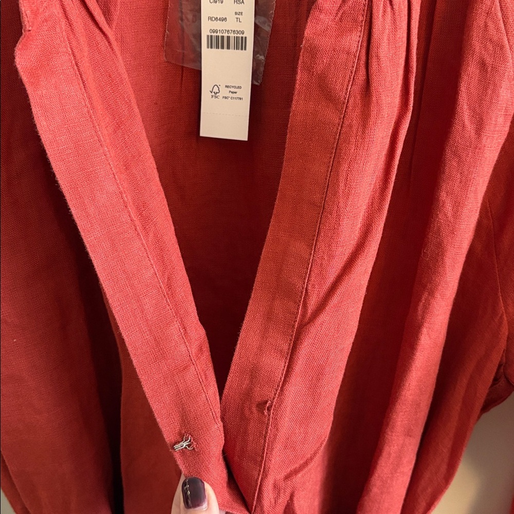 NWT J. Crew Cabana Dress in Linen Size Large Tall - Picture 7 of 11